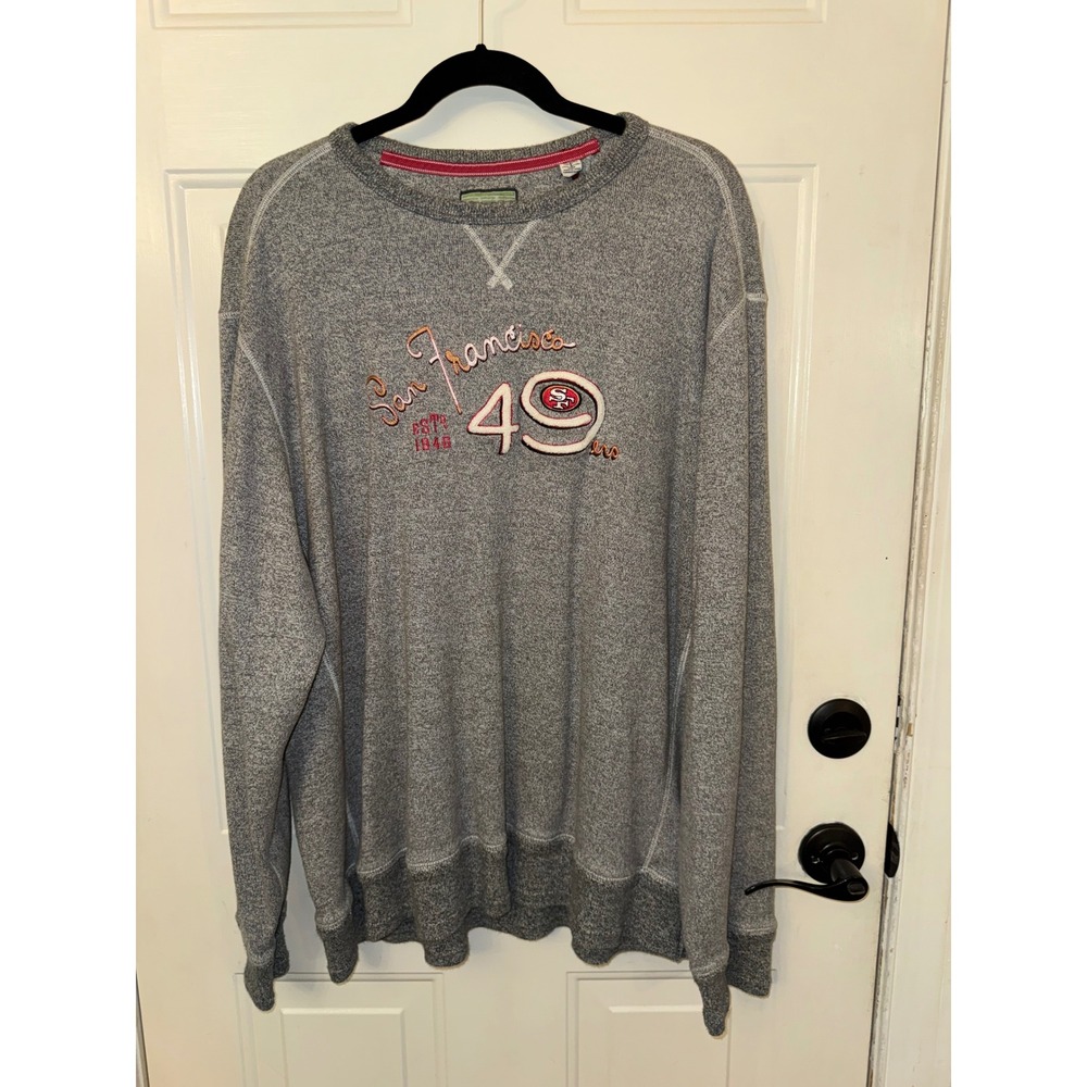 Tommy Bahama San Francisco 49ers NFL Grey Embroidered Sweatshirt Mens 3XL
